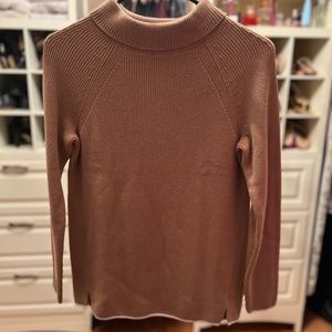 Talbots, Size Petite P, Tan sweater with cream trim